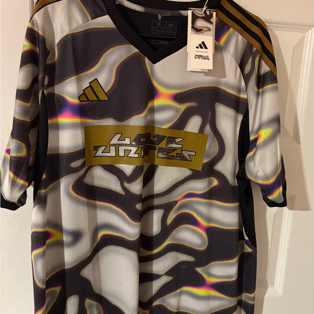 Adidas Black and Gold Men's Jersey
